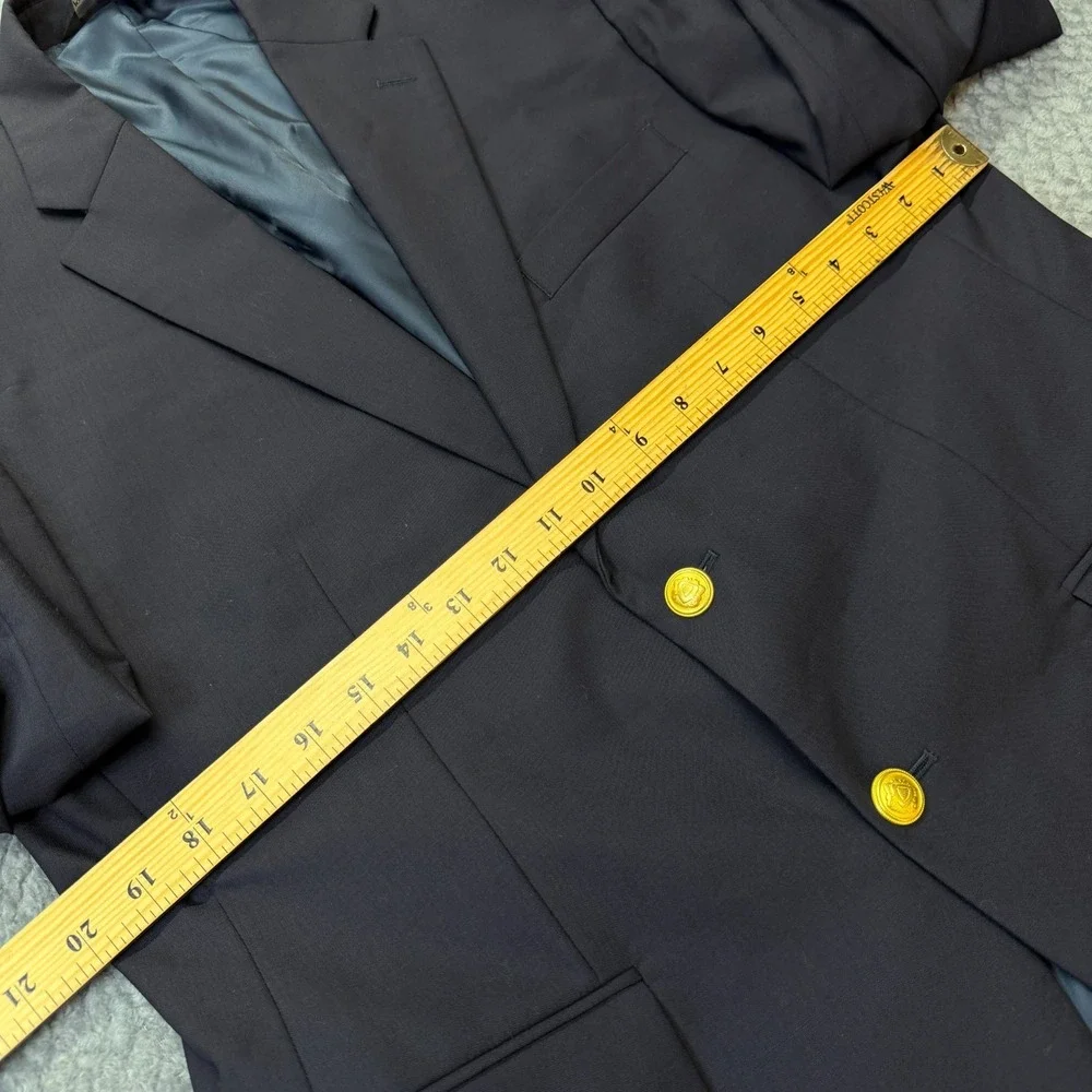 Jos A Bank Mens Blazer Exacutive Navy Wool 40 Short Gold Buttons‎